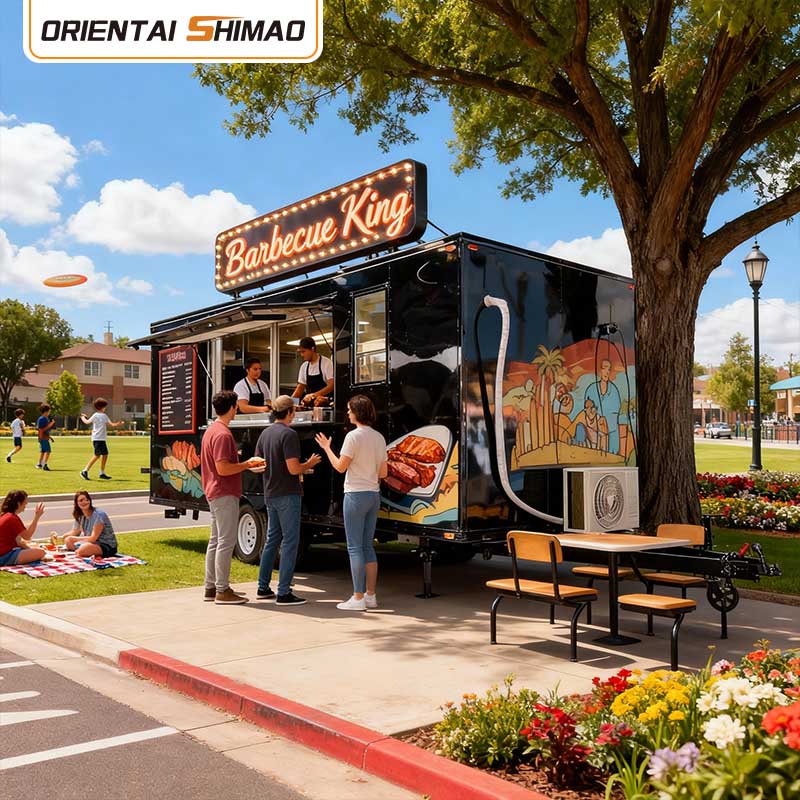 फ़ूड कार्ट मोबाइल किचन वाणिज्यिक रेस्तरां उपकरण कैटरिंग इलेक्ट्रिक फ़ूड ट्रेलर स्ट्रीट उपयोग फ़ूड ट्रक