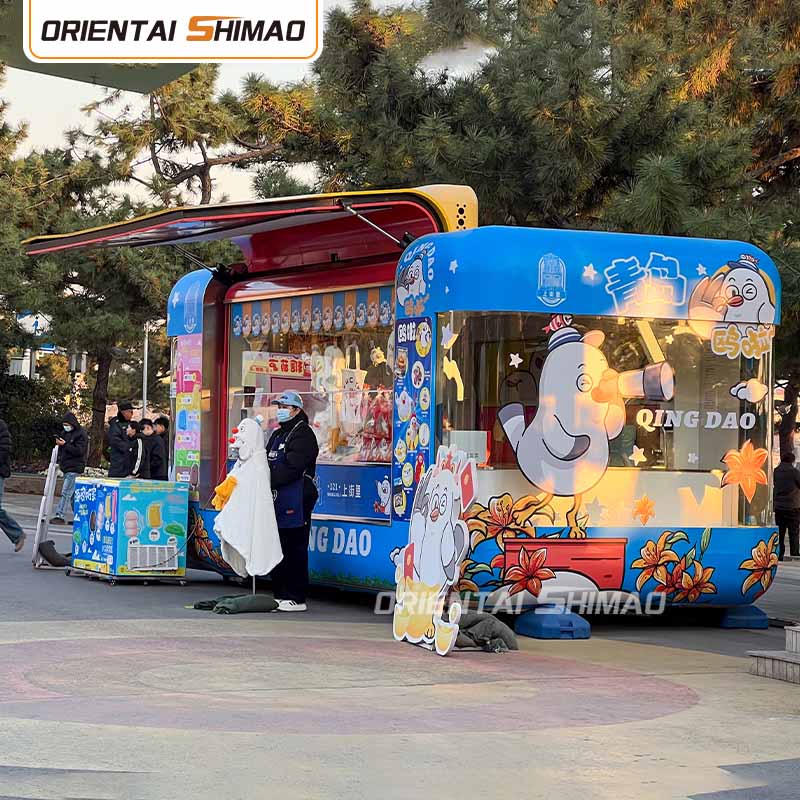 फूड कार्ट ऑन व्हील्स फोल्डेबल फूड कार्ट कैटरिंग स्ट्रीट फूड ट्रेलर फूड ट्रक